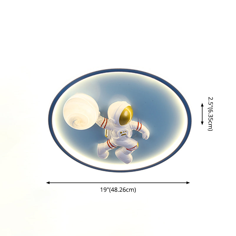 Circle Cartoon LED Flush Mount Metal 1-light Flush Ceiling Light for Children's Room