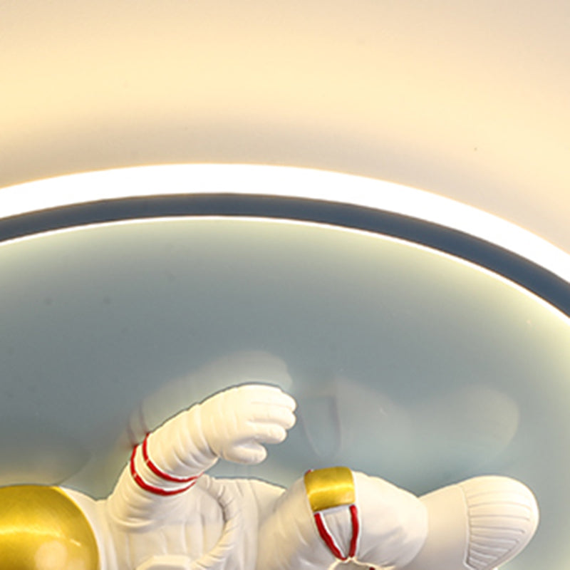 Circle Cartoon LED Flush Mount Metal 1-light Flush Ceiling Light for Children's Room
