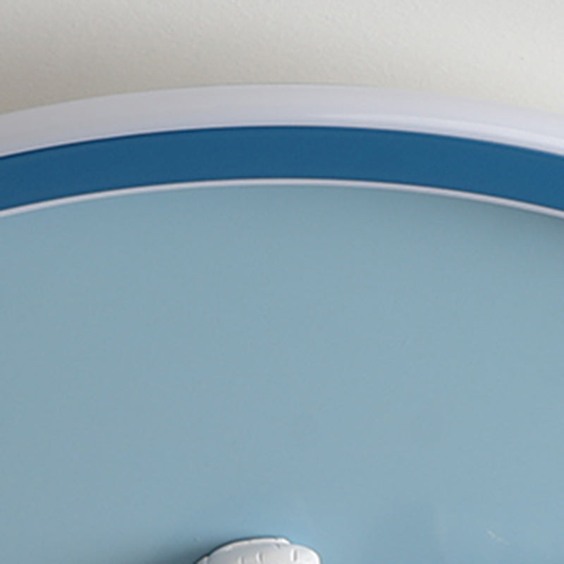 Circle Cartoon LED Flush Mount Metal 1-light Flush Ceiling Light for Children's Room