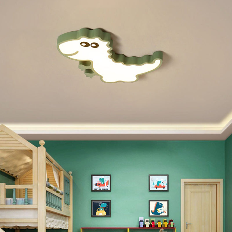 1-Light Kids Cartoon Flush Mount Metal Ceiling Light Fixture for Bedroom