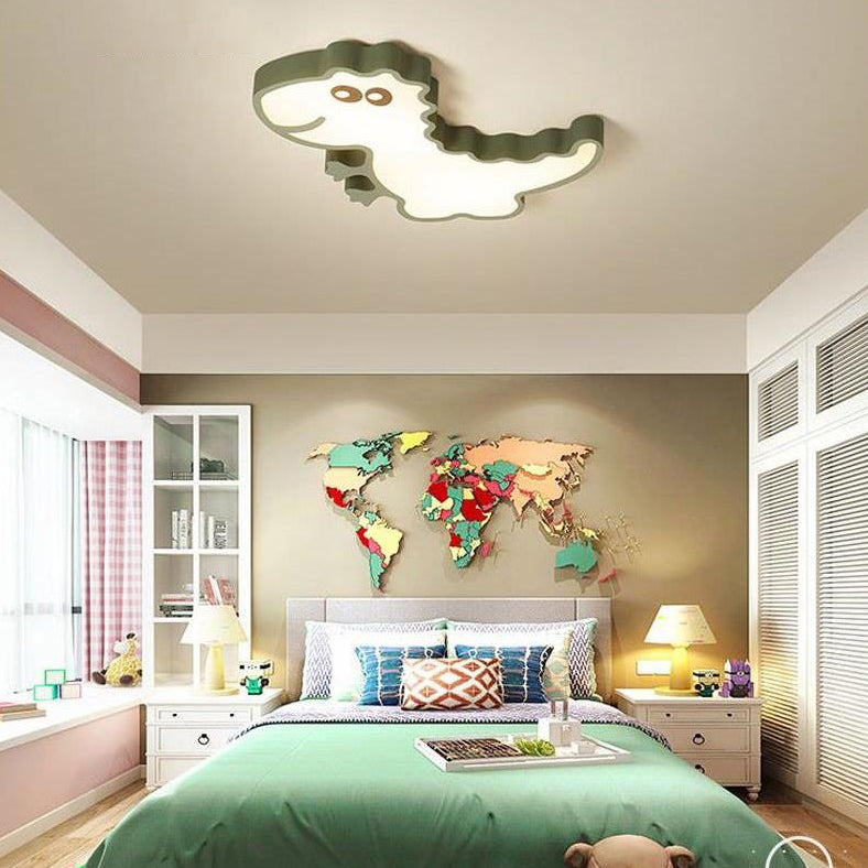 1-Light Kids Cartoon Flush Mount Metal Ceiling Light Fixture for Bedroom