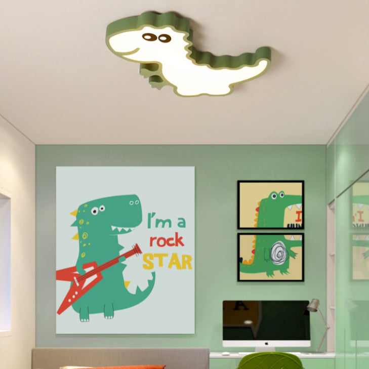 1-Light Kids Cartoon Flush Mount Metal Ceiling Light Fixture for Bedroom