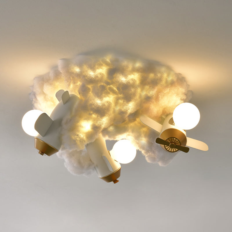 Lámpara empotrada LED de montaje empotrado de dibujos animados de metal blanco para habitación infantil