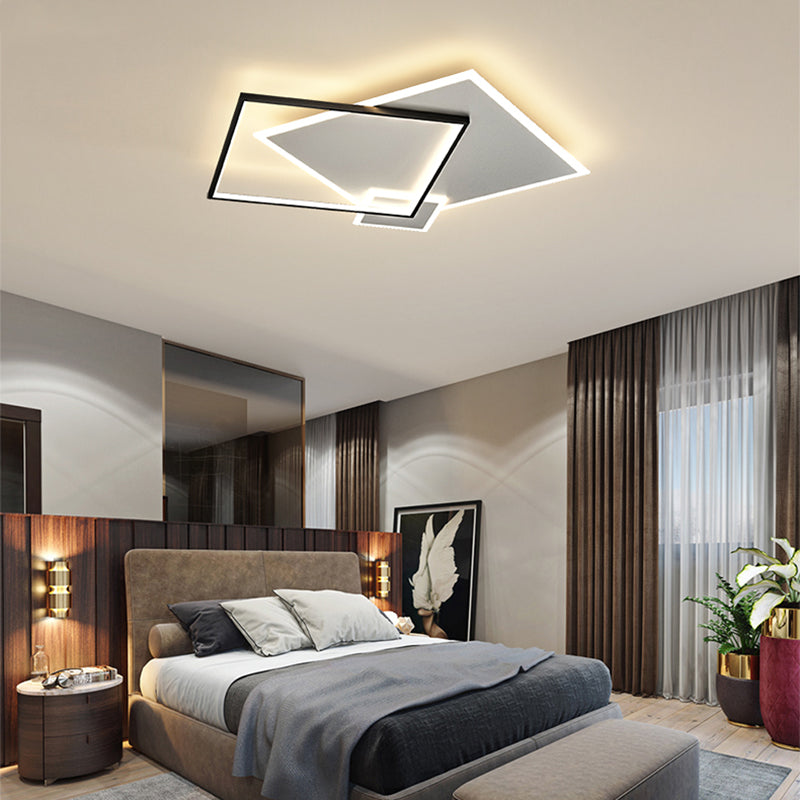 Minimalism Metal LED Flush Mount Geometric Ceiling Mounted Light for Bedroom