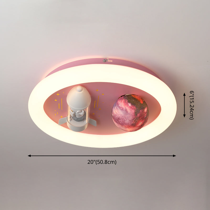 Cartoon métallique rond encastré LED lampe unique Chambre d'enfants encastré luminaire