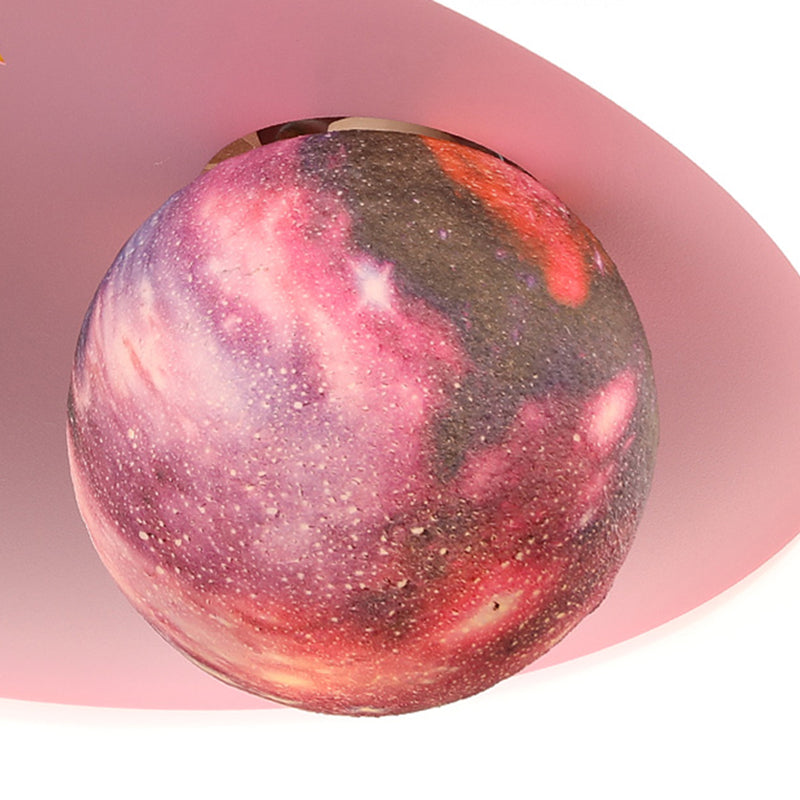 Cartoon métallique rond encastré LED lampe unique Chambre d'enfants encastré luminaire