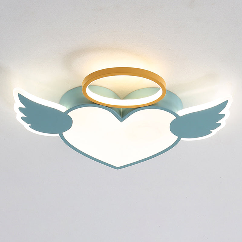 Kids Heart Flush Mount Metal Nordic Ceiling Light Fixture for Children's Room