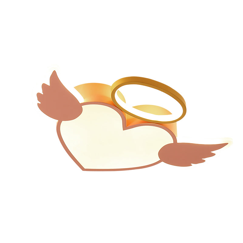 Kids Heart Flush Mount Metal Nordic Ceiling Light Fixture for Children's Room