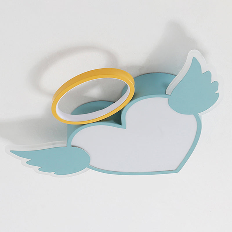 Kids Heart Flush Mount Metal Nordic Ceiling Light Fixture for Children's Room