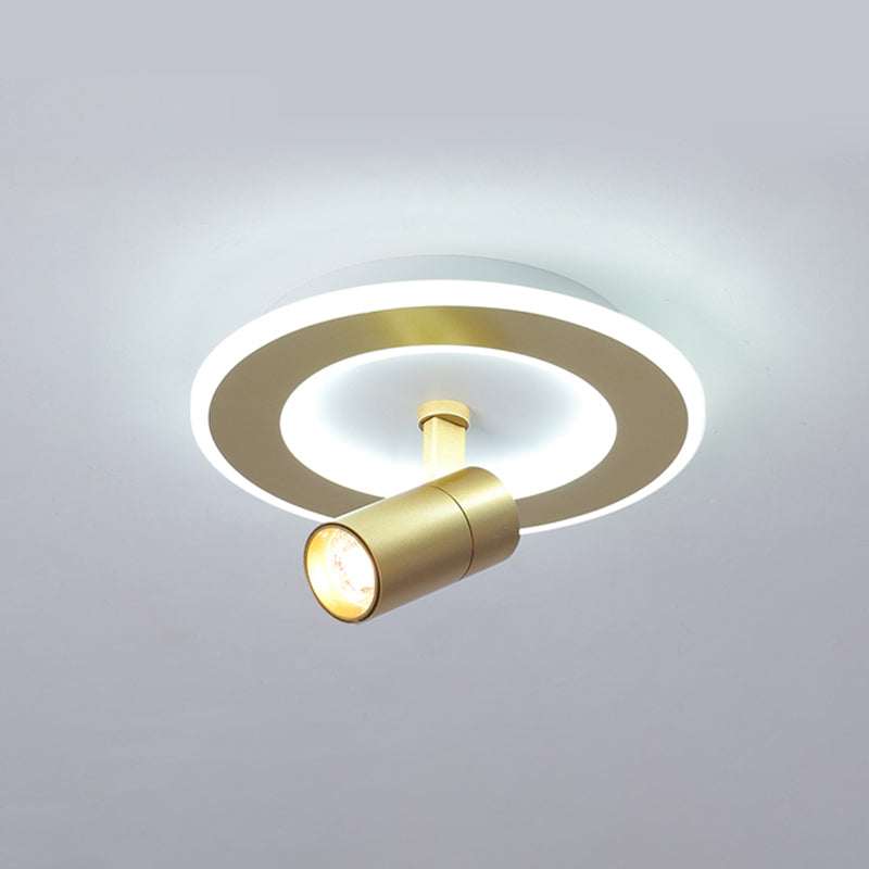 Modern LED Flush Mount 1 Spotlight Metal Ceiling Mounted Light for Hallway