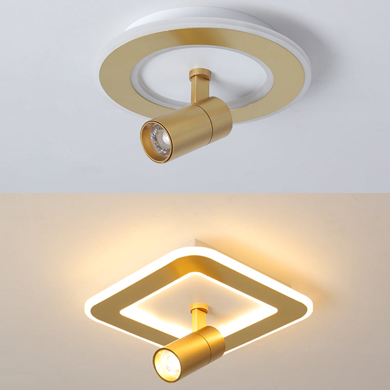 Modern LED Flush Mount 1 Spotlight Metal Ceiling Mounted Light for Hallway