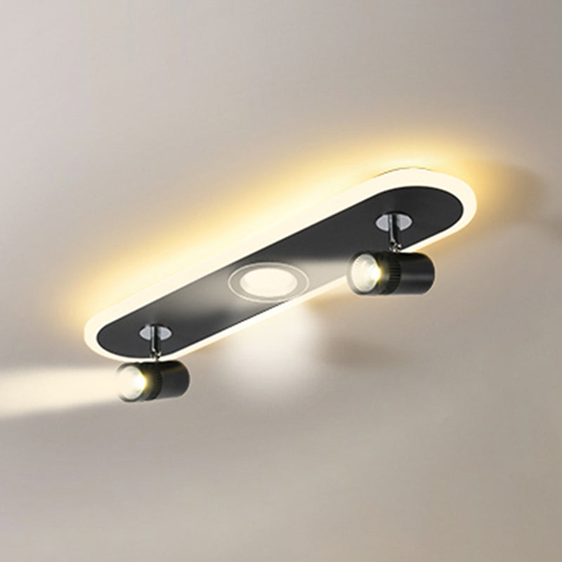 Ultradünne, quadratische, moderne LED-Deckenleuchte für die Unterputzmontage aus Metall für den Flur