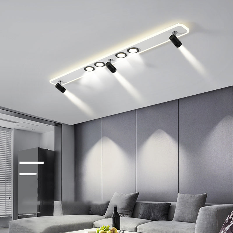 Ultradünne, quadratische, moderne LED-Deckenleuchte für die Unterputzmontage aus Metall für den Flur