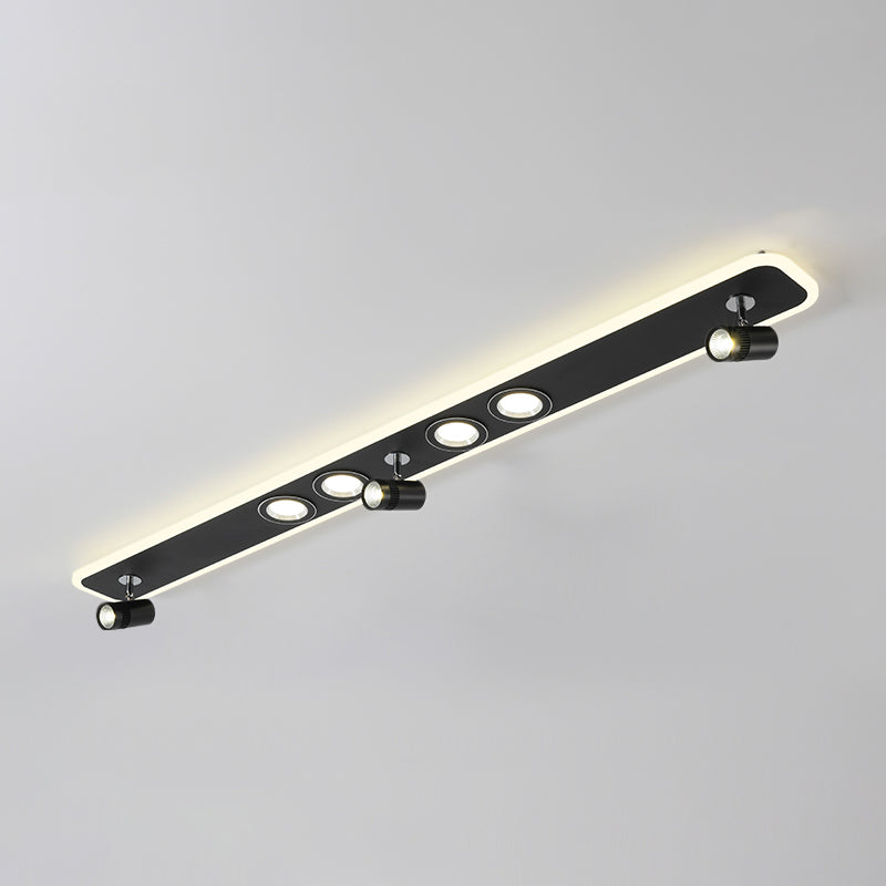 Ultradünne, quadratische, moderne LED-Deckenleuchte für die Unterputzmontage aus Metall für den Flur