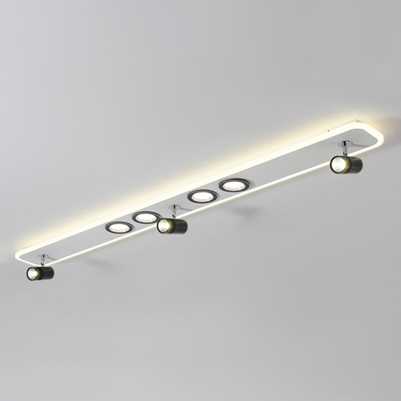 Ultradünne, quadratische, moderne LED-Deckenleuchte für die Unterputzmontage aus Metall für den Flur