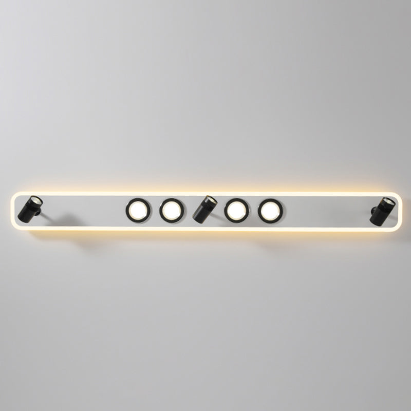 Ultradünne, quadratische, moderne LED-Deckenleuchte für die Unterputzmontage aus Metall für den Flur