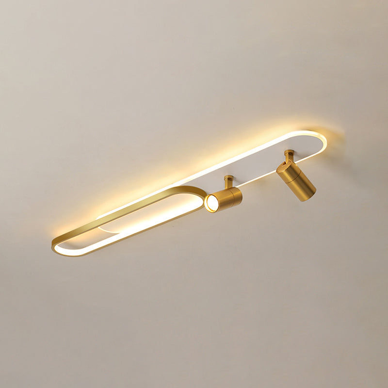 Moderne, lineare, ultradünne Deckenleuchte aus Metall für die Unterputzmontage im Flur