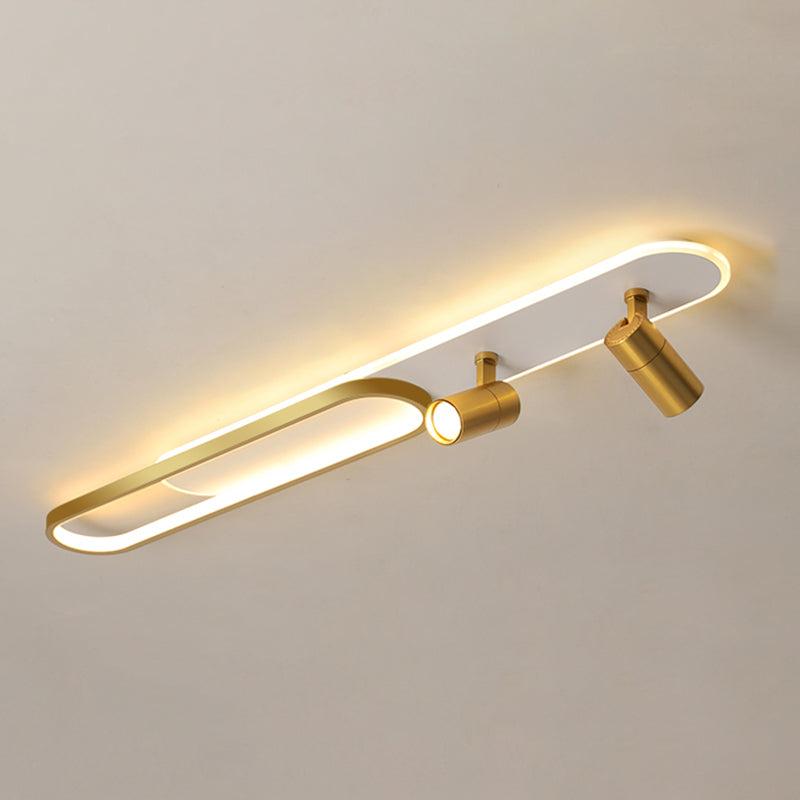 Moderne, lineare, ultradünne Deckenleuchte aus Metall für die Unterputzmontage im Flur