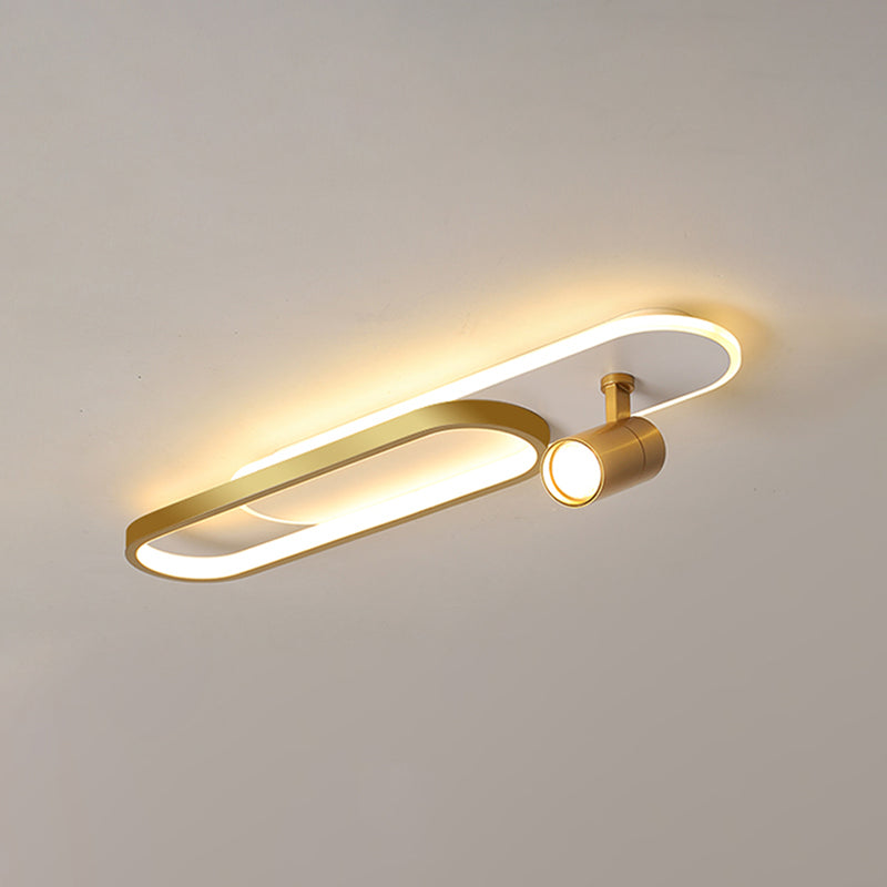 Moderne, lineare, ultradünne Deckenleuchte aus Metall für die Unterputzmontage im Flur