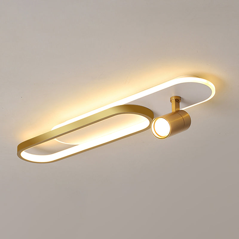 Moderne, lineare, ultradünne Deckenleuchte aus Metall für die Unterputzmontage im Flur