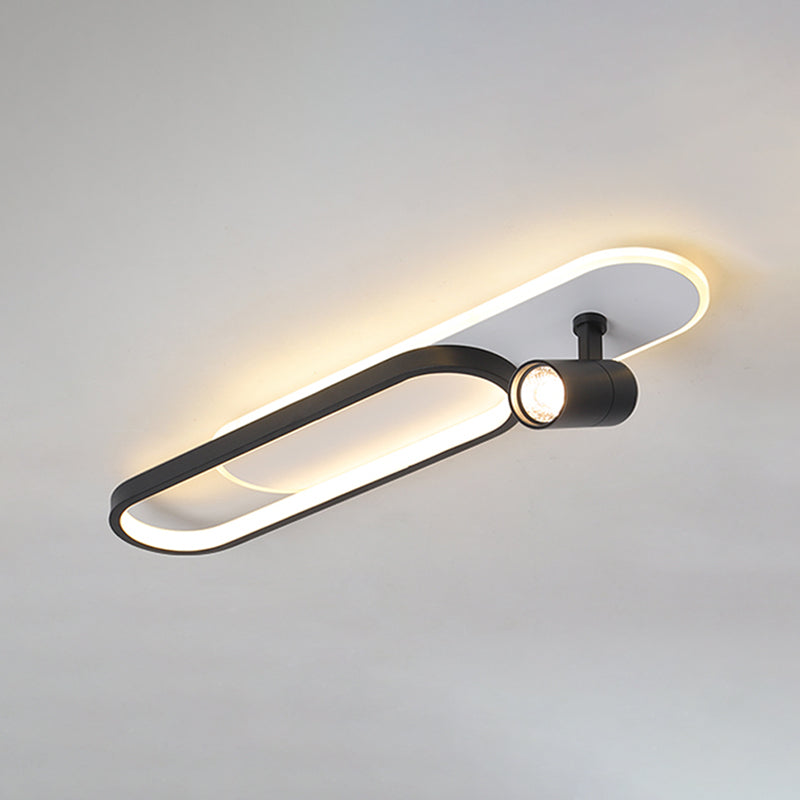 Moderne, lineare, ultradünne Deckenleuchte aus Metall für die Unterputzmontage im Flur