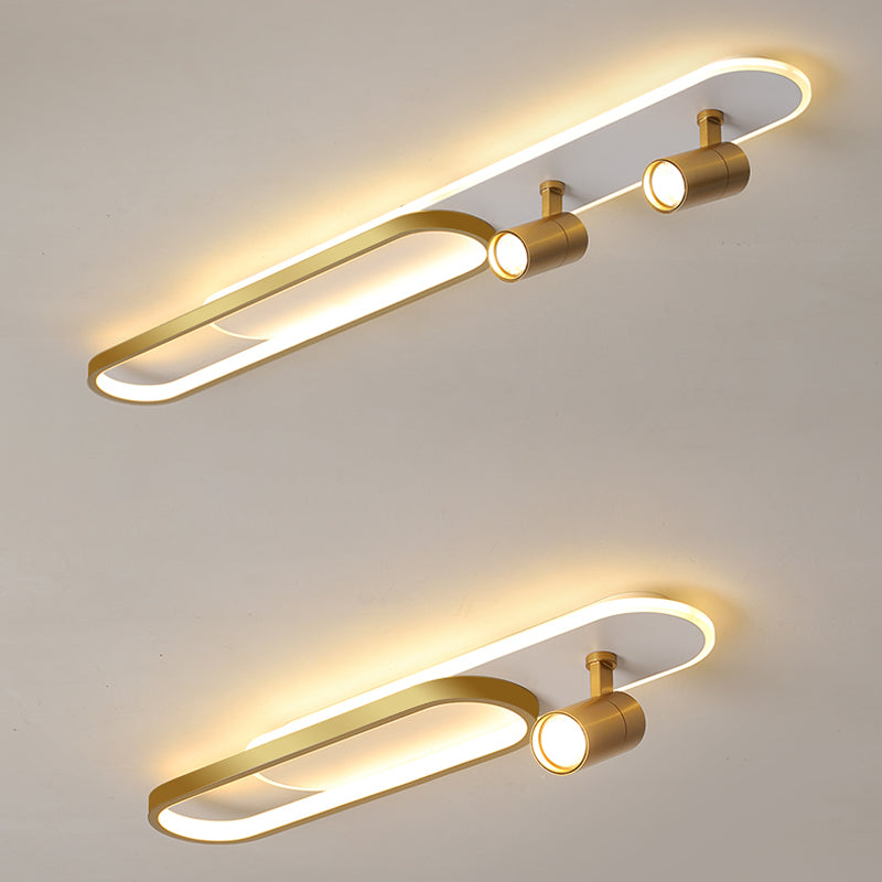 Moderne, lineare, ultradünne Deckenleuchte aus Metall für die Unterputzmontage im Flur