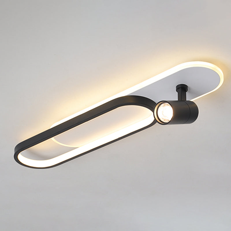 Moderne, lineare, ultradünne Deckenleuchte aus Metall für die Unterputzmontage im Flur