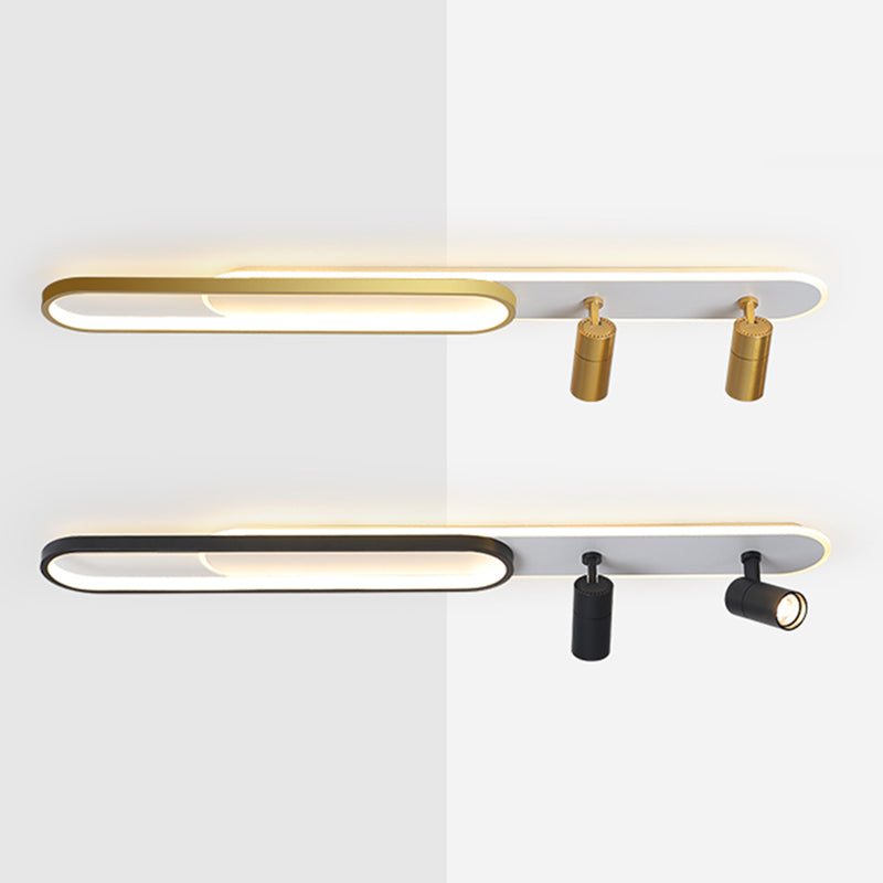 Moderne, lineare, ultradünne Deckenleuchte aus Metall für die Unterputzmontage im Flur