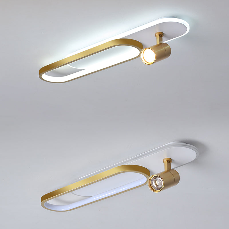 Moderne, lineare, ultradünne Deckenleuchte aus Metall für die Unterputzmontage im Flur