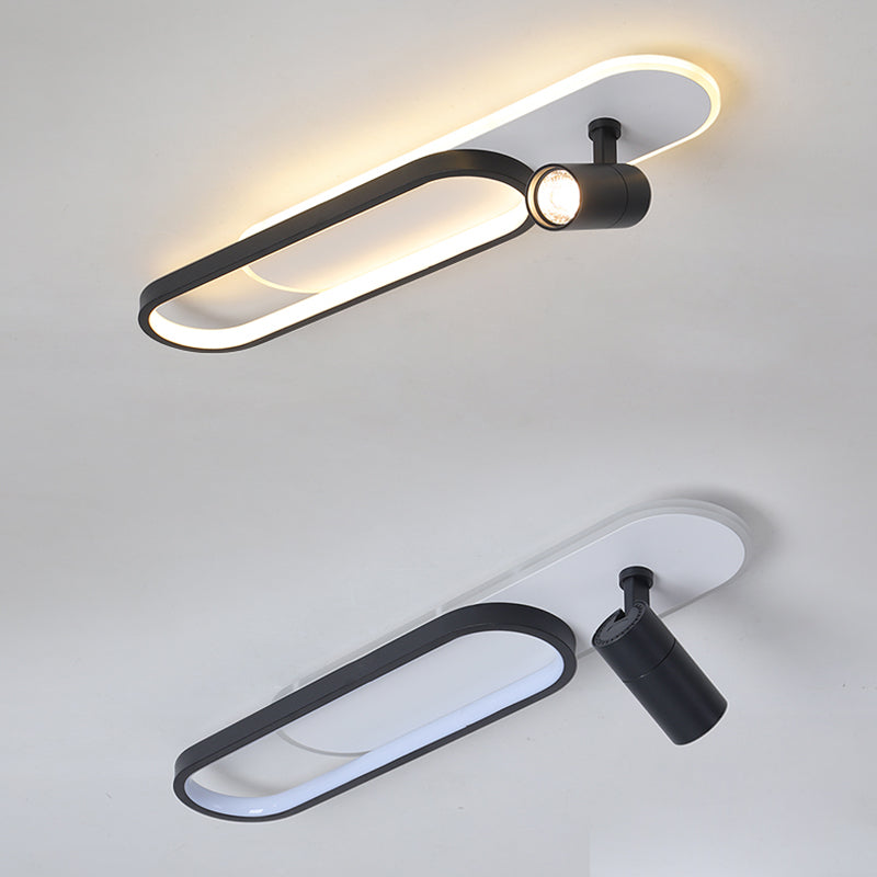 Moderne, lineare, ultradünne Deckenleuchte aus Metall für die Unterputzmontage im Flur