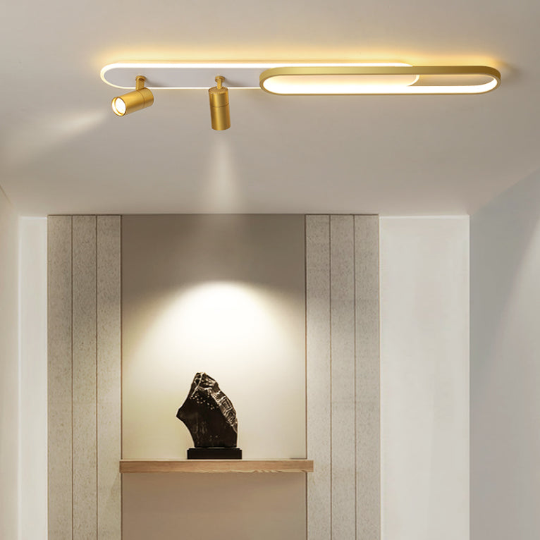 Moderne, lineare, ultradünne Deckenleuchte aus Metall für die Unterputzmontage im Flur