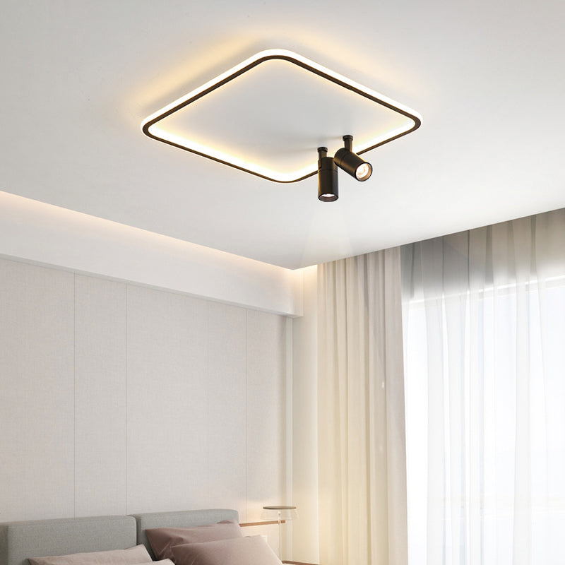 Ultra-thin Iron LED Flush Mount Modern Ceiling Light Fixture for Bedroom