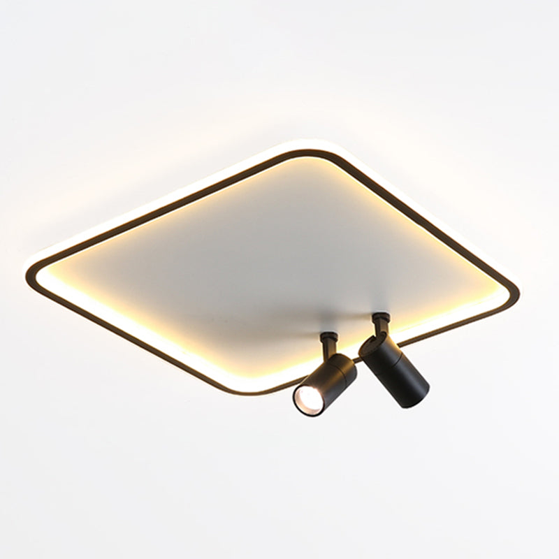 Ultra-thin Iron LED Flush Mount Modern Ceiling Light Fixture for Bedroom