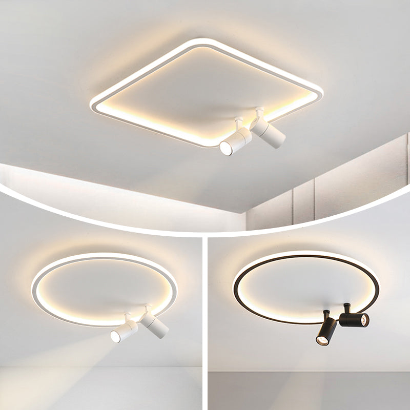 Ultra-thin Iron LED Flush Mount Modern Ceiling Light Fixture for Bedroom