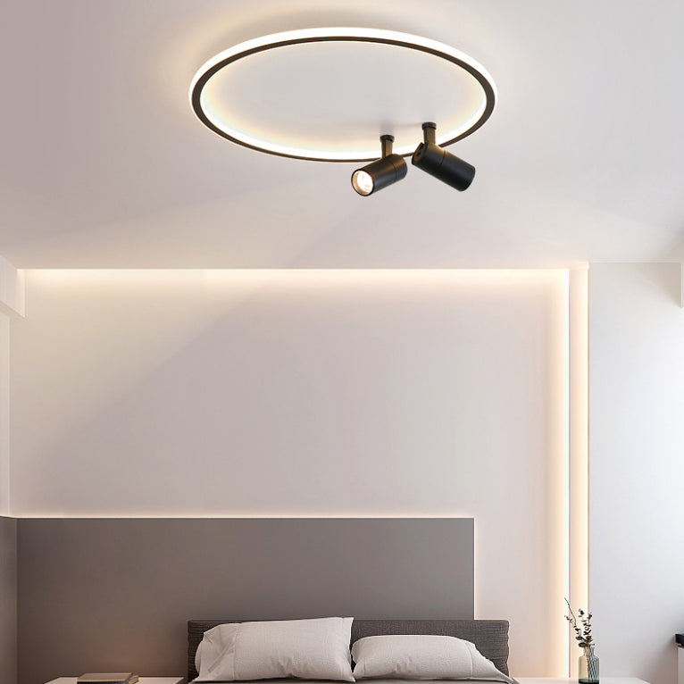 Ultra-thin Iron LED Flush Mount Modern Ceiling Light Fixture for Bedroom