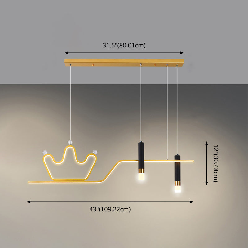 Lumières linéaires à LED Island Lights Metal Modern Prowing Lamping pour salle à manger