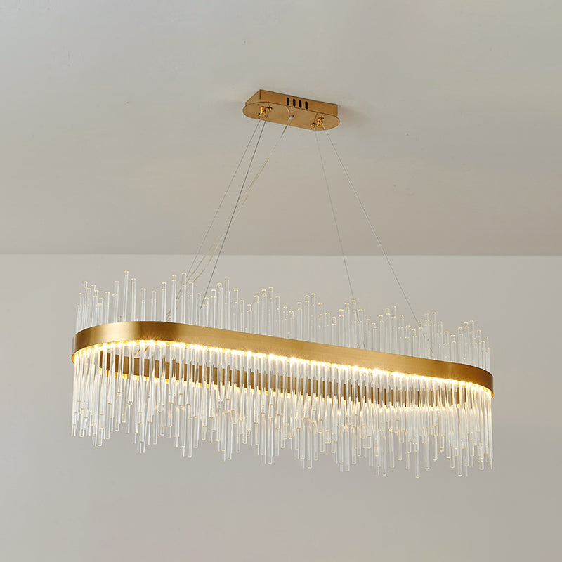 Luci a sospensione contemporanea illuminazione isola lineare lampada sospesa in oro