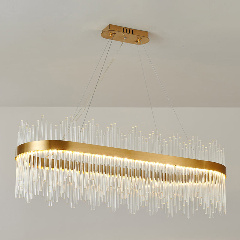 Luci a sospensione contemporanea illuminazione isola lineare lampada sospesa in oro