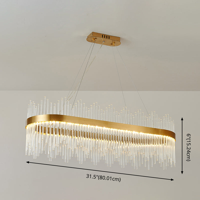 Luci a sospensione contemporanea illuminazione isola lineare lampada sospesa in oro