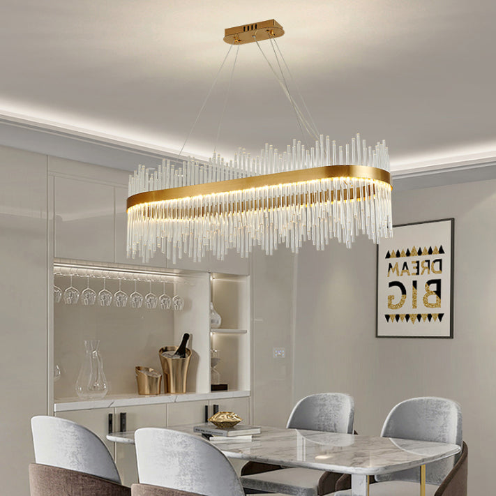 Luci a sospensione contemporanea illuminazione isola lineare lampada sospesa in oro