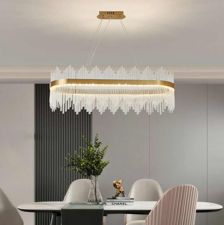 Luci a sospensione contemporanea illuminazione isola lineare lampada sospesa in oro