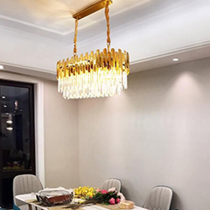 Luci a sospensione contemporanea illuminazione isola lineare lampada sospesa in oro