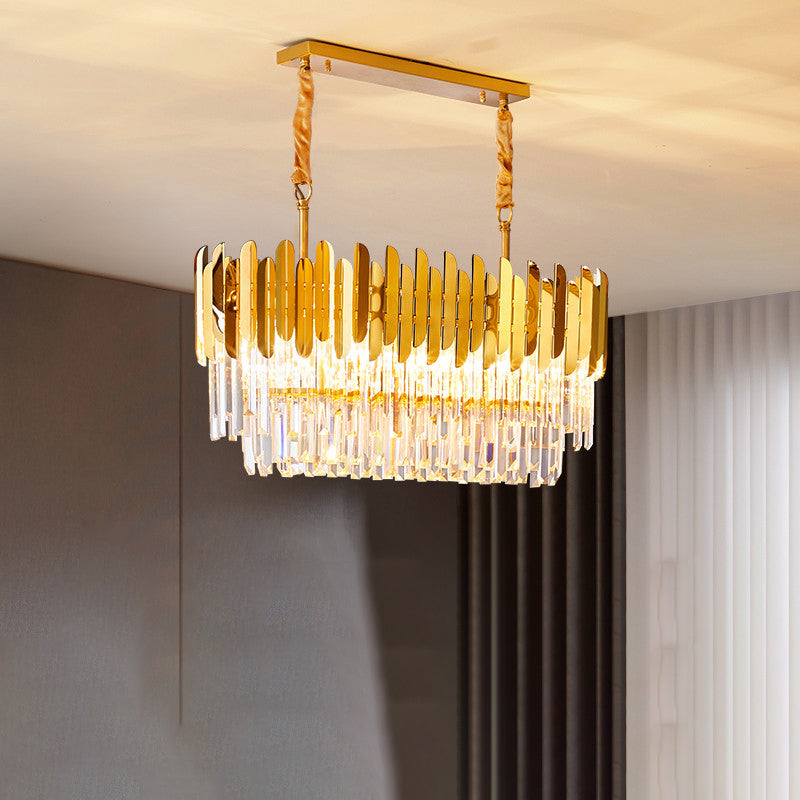 Luci a sospensione contemporanea illuminazione isola lineare lampada sospesa in oro