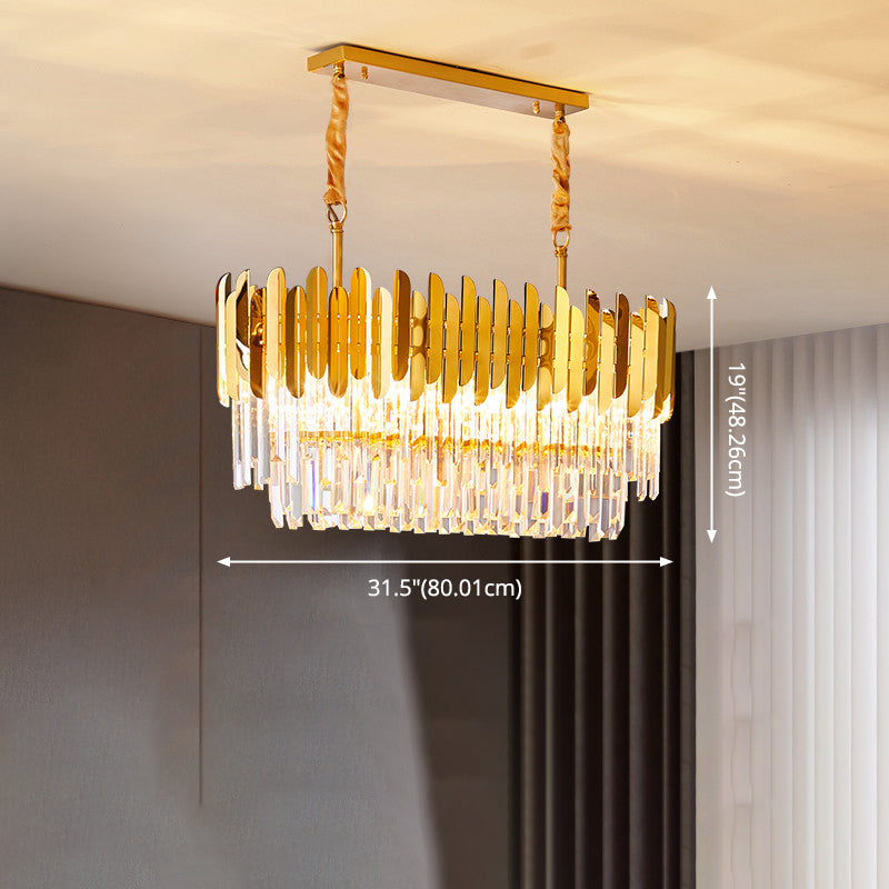 Luci a sospensione contemporanea illuminazione isola lineare lampada sospesa in oro