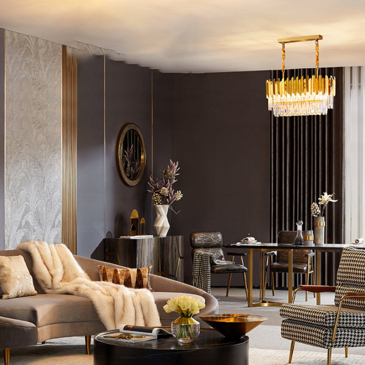 Luci a sospensione contemporanea illuminazione isola lineare lampada sospesa in oro