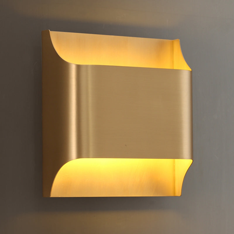 Rectangular Brass Sconces Wall Lights Modern Style 1-Light Wall Sconce Light Fixtures