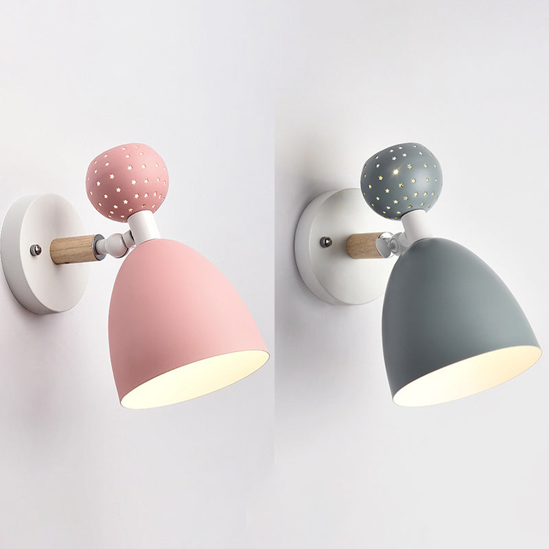 1-Light Unique Shade Wall Sconce Modren Nordic Macarons Style Metal Wall Lighting in White and Green