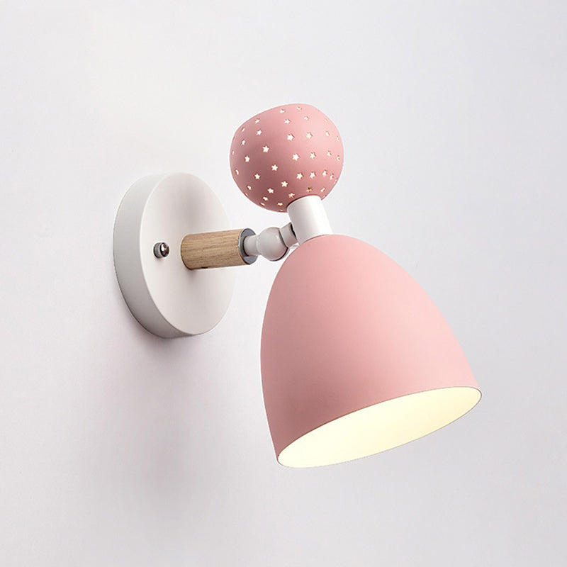 1-Light Unique Shade Wall Sconce Modren Nordic Macarons Style Metal Wall Lighting in White and Green