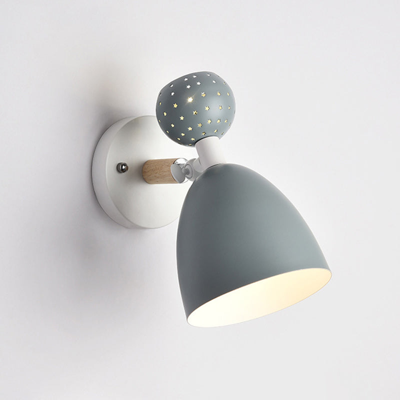 1-Light Unique Shade Wall Sconce Modren Nordic Macarons Style Metal Wall Lighting in White and Green