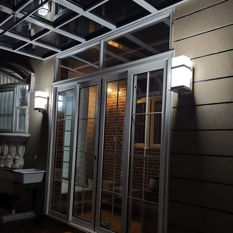 Modern Simple Style Retangular Shade Wall Sconce LED Metal 1 Light Sconces in Black Finish